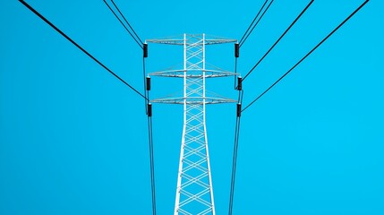 The white background illustrates high voltage power line pylon towers for electric transmission infrastructure in Electrical Engineering Electricity Supply Technology