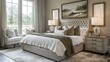 © Agus - Luxurious Master Bedroom with Upholstered Bed and Nightstand