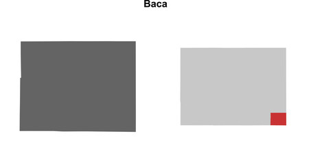 Baca County (Colorado) blank outline map set