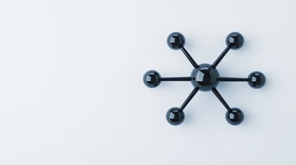 Poster - Nanotechnology and chemistry illustration of molecular structure with droplets on a blue background