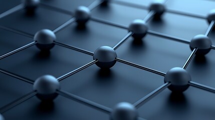 Poster - An abstract blue molecular structure with a beautiful scientific background in biotechnology and nanotechnology.