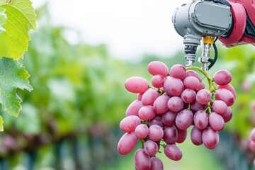 Poster - a robot assistant harvests grapes for analysis of grape growth, smart farm concept