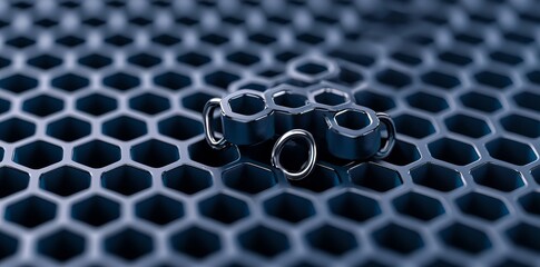 Poster - rendering of a graphene molecular nanotechnology structure - a three-dimensional illustration
