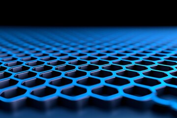 Poster - rendering of a graphene molecular nanotechnology structure on a blue background