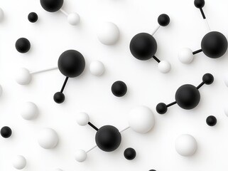 Poster - The structure of a molecule and buckyball on a transparent background, a biotechnology concept