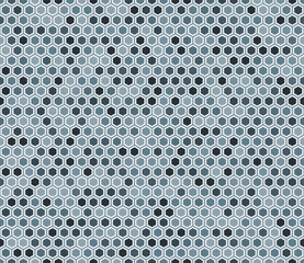Poster - Minimalistic hexagon background. Plain hexagon net with inner solid cells. Blue color tones. Hexagon shapes. Seamless design. Tileable vector illustration.