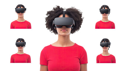 Poster - Young Women Exploring Virtual Reality in a Modern Setting Generative AI