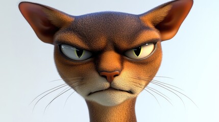 Poster - Close-up Portrait of a Displeased Cat With Expressive Features Generative AI