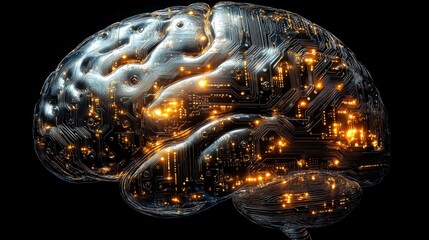 Poster - A satellite design inside a brain silhouette highlights the tech-cognition intersection
