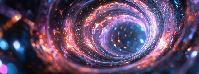 Poster - A vibrant cosmic vortex swirling with stars and colors in an imaginative depiction of a galaxy scene