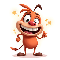 Embrace happiness and spread joy with a cheerful cartoon character, digital illustration of character design concept.