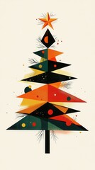 Wall Mural - Explore creative holiday card design ideas with abstract winter themes and free copy space