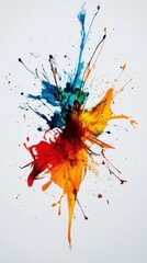 Poster - Create vibrant abstract splatter art featuring bold colors and a striking white center