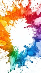 Poster - Create stunning abstract splatter art featuring bold colors and a dynamic white center