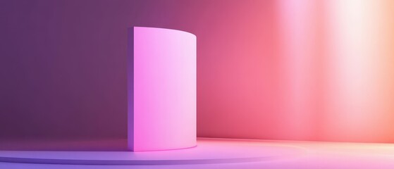 Poster - Enjoy a minimal gradient background of pink to purple with open space for winter abstract designs