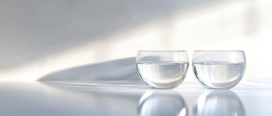 Poster - Explore the beauty of light reflections on a clean white background with water
