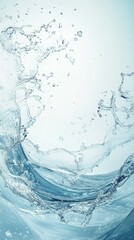 Poster - Create a tranquil simple wave illustration in soft blue with open central space