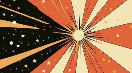 Poster - Create a stunning abstract starburst design in warm tones with space for your text