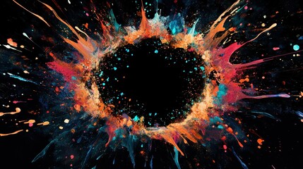 Poster - Create stunning artistic effects with vibrant paint splashes on a black background