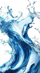 Poster - Create stunning graphics with an abstract blue wave pattern featuring white space for your messages