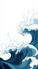 Poster - Create stunning messages with an abstract blue wave pattern and white space