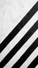 Poster - Explore the elegance of minimal black and white diagonal stripes with a central focus