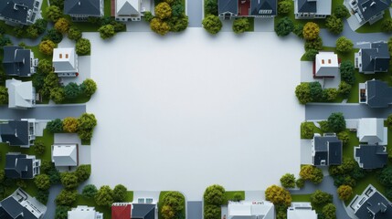 Aerial View of Townhouses with Natural Light