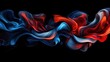 © Fana Art - Abstract colorful wave with red, blue, and orange tones on black background.