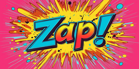 Aufkleber - Zap! comic explosion background expressing energy and excitement