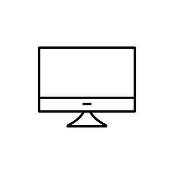 Computer icon Outline set in black and white color