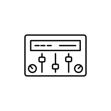 Control panel icon Outline set in black and white color