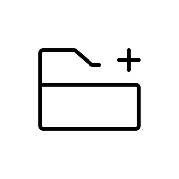 Create folder icon Outline set in black and white color