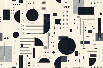 Poster - Minimal Seamless Pattern with Geometric Shapes