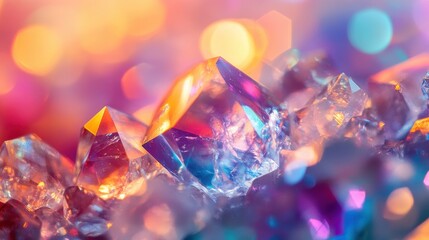 Poster - Vibrant Crystal Shards in Close-Up View