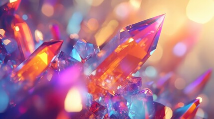 Poster - Vibrant Abstract Art with Colorful Crystals