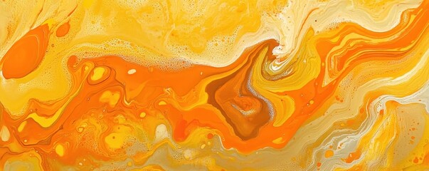 Poster - Bold Lively Design with Marbled Orange Colors