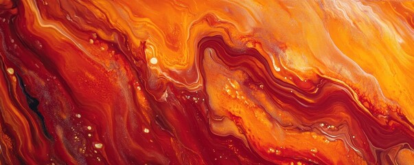 Poster - Rich Warm Marbled Texture in Vibrant Red Tones
