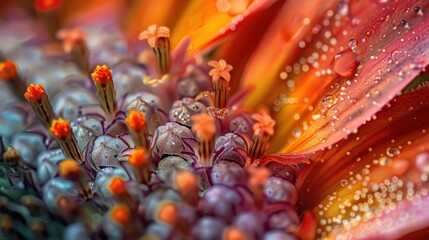 Poster - Intricate Details of Flower Petals and Pollen