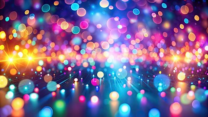 glowing blurred lights with abstract psychedelic background in ultraviolet and bright pastel neon co