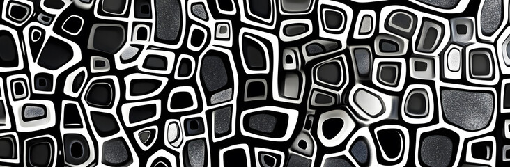 Wall Mural - Abstract Black and White Geometric Pattern on white and transparent background. PNG