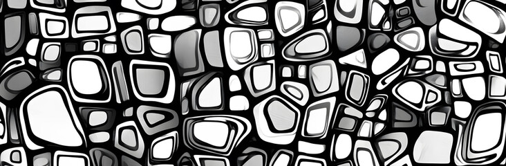 Wall Mural - Abstract Black and White Geometric Pattern on white and transparent background. PNG