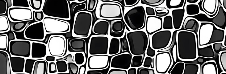 Wall Mural - Abstract Black and White Geometric Pattern on white and transparent background. PNG