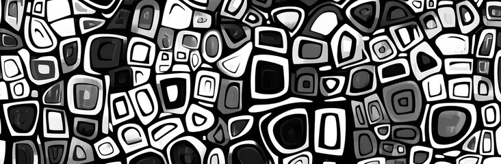 Wall Mural - Abstract Black and White Geometric Pattern on white and transparent background. PNG