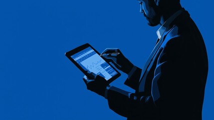 Poster - Confident Businessperson Reviewing Stock Portfolio