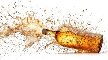 Wall Mural - capture the refreshing burst of bright energy drink with dynamic splash effects