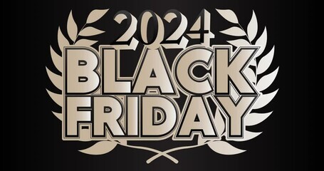 Poster - Black Friday Sale banner animation for 2024 advertising discounts with text for special offers. Video poster.