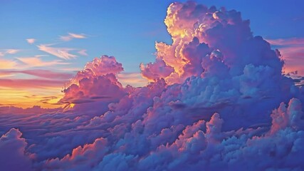 Wall Mural - glittering clouds at dusk