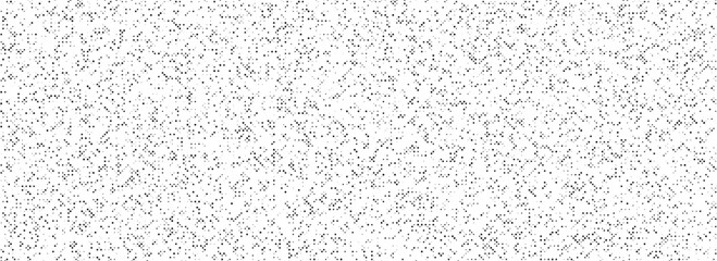 Poster - Black dotted noise grid texture. Comic pixel grain pattern. Polka dot particle net wallpaper. Irregular grain overlay backdrop. Grunge net speckle effect. Vector stippling halftone background