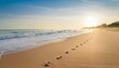 © 순단 강 - Footprints on the beach sand in the morning