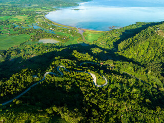 Wall Mural - Aerial view of the road in the valley